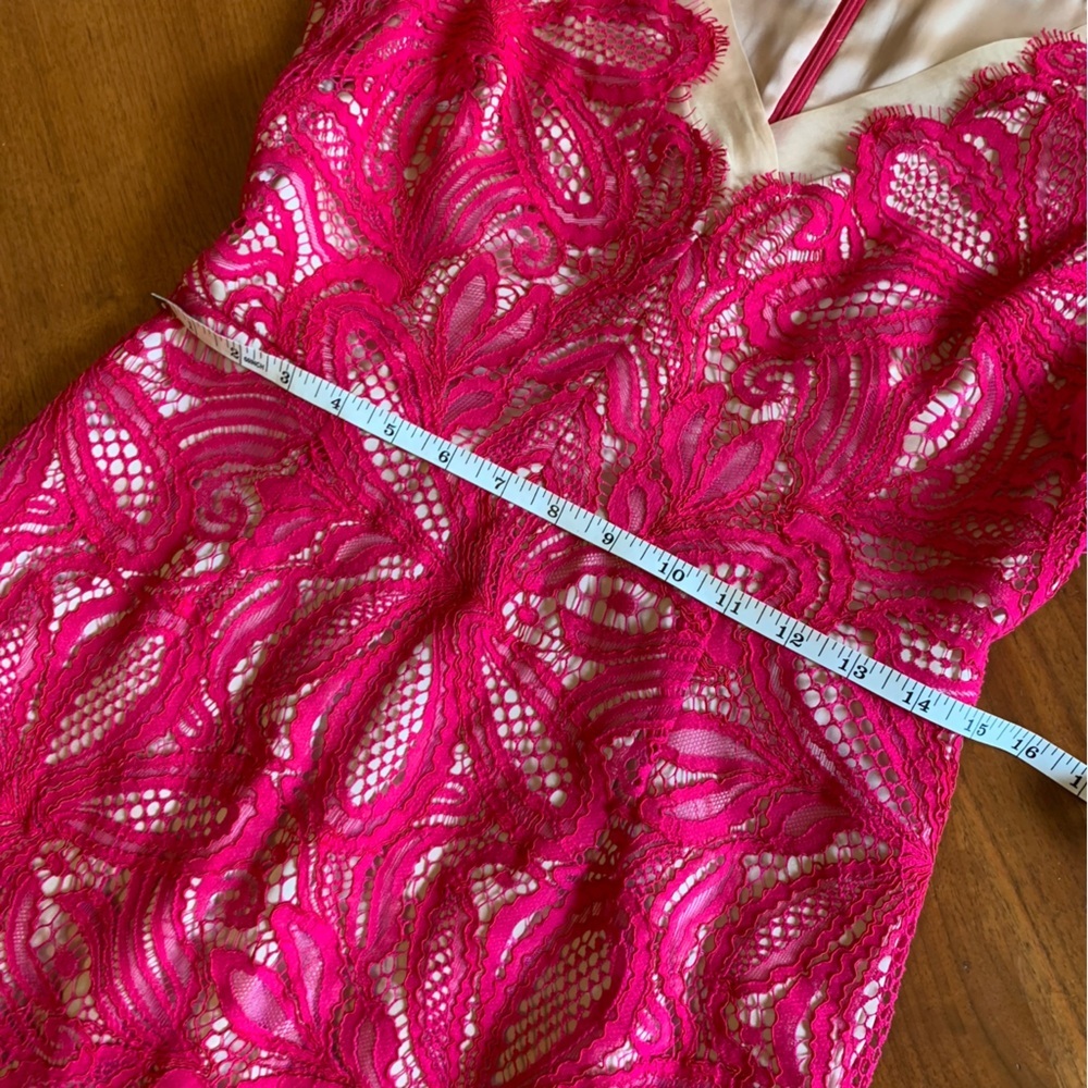 Trina Turk Hot Pink Floral Lace Cocktail Dress - Picture 6 of 16